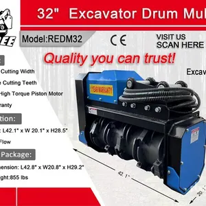 2026 Raytree REDM32 Excavator Drum Mulcher (Unused)