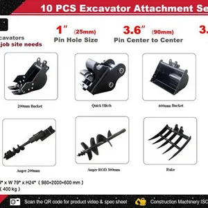 Quantity of (10) 2026 STARVOX 12EX-ASA Mini Excavator Attachments (Unused)