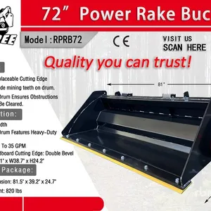 2026 Raytree RMRB72 72 in Power Rake Skid Steer Bucket (Unused)