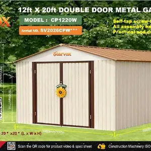 2026 STARVOX CP1220W 12 ft x 20 ft Metal Garage Shed (Unused)