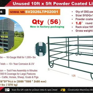 Quantity of (56) 2026 STARVOX SV0510-56 10 ft x 5 ft Powder Coated Livestock Panel (Unused)