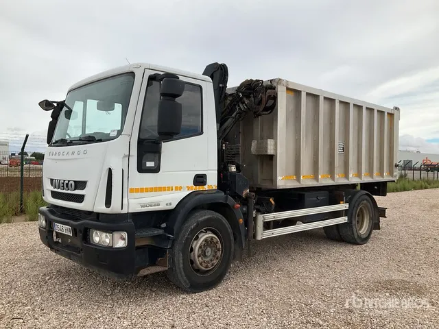 Cayvol 7.7 on 2012 Iveco ML180E28 4x2 Flatbed Truck with Crane