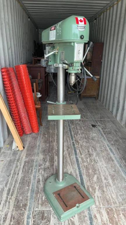 General Mfg. Co. Ltd. Model 3400 Drill Press, 115V, 3/4 HP, 8.2A, 60Hz, and Hand Truck