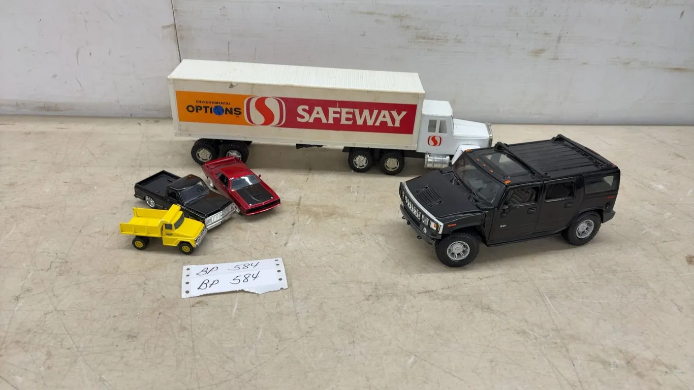 Safeway Semi-Truck, Hummer H2, 1970 Plymouth Barracuda, Chevrolet C10 Diecast