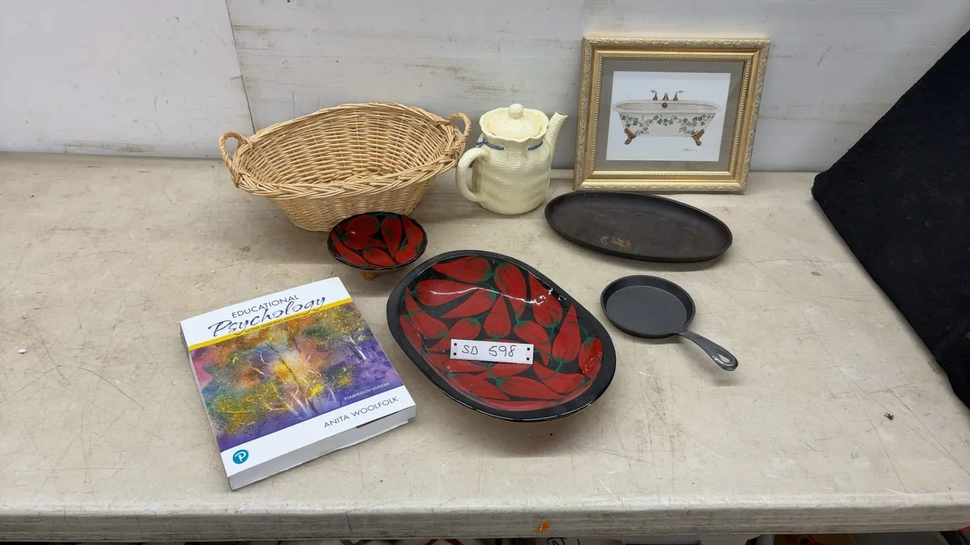 Educational Psychology Textbook by Anita Woolfolk, Basket, Teapot, Framed Print