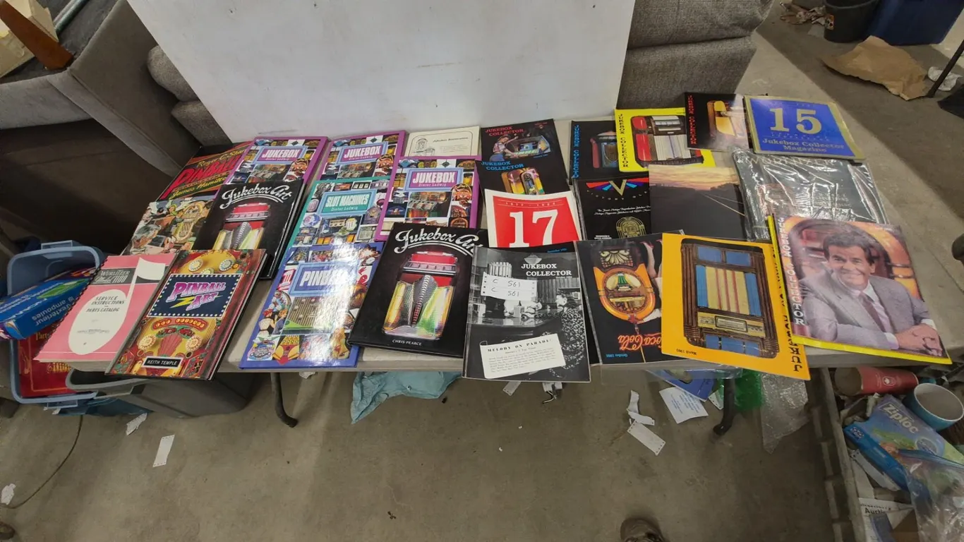 Jukebox and Pinball Collector Magazines, Books, and Catalogs, including Wurlitzer Model 1100