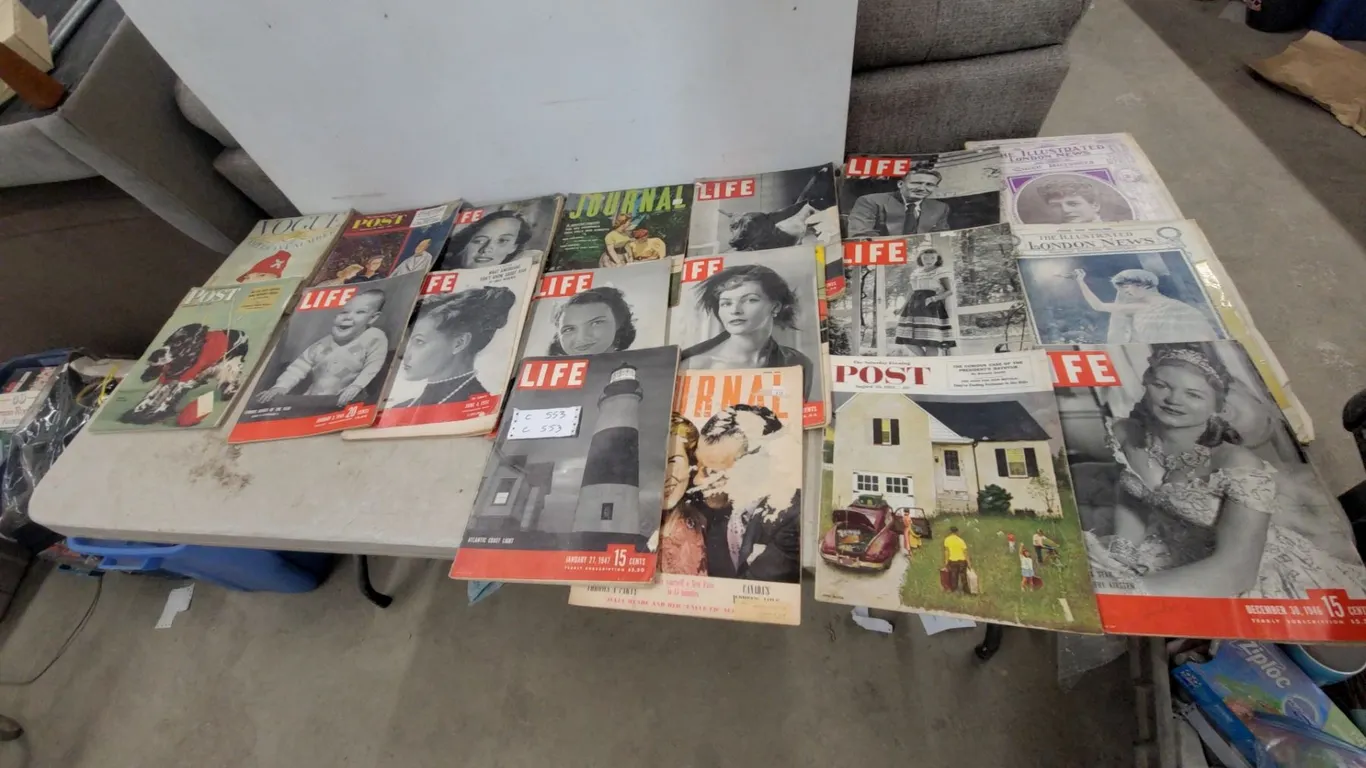 Vintage LIFE, POST, JOURNAL, VOGUE, and ILLUSTRATED LONDON NEWS Magazines, 1925-1950s