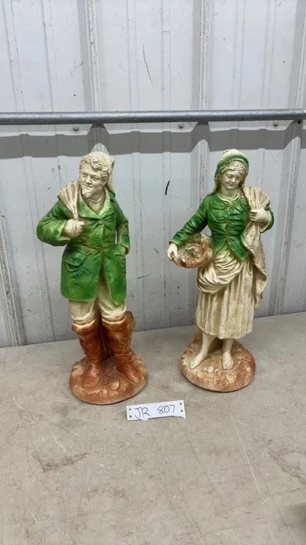 Large ( 19”) Antique European Figurine of Peasant Couple