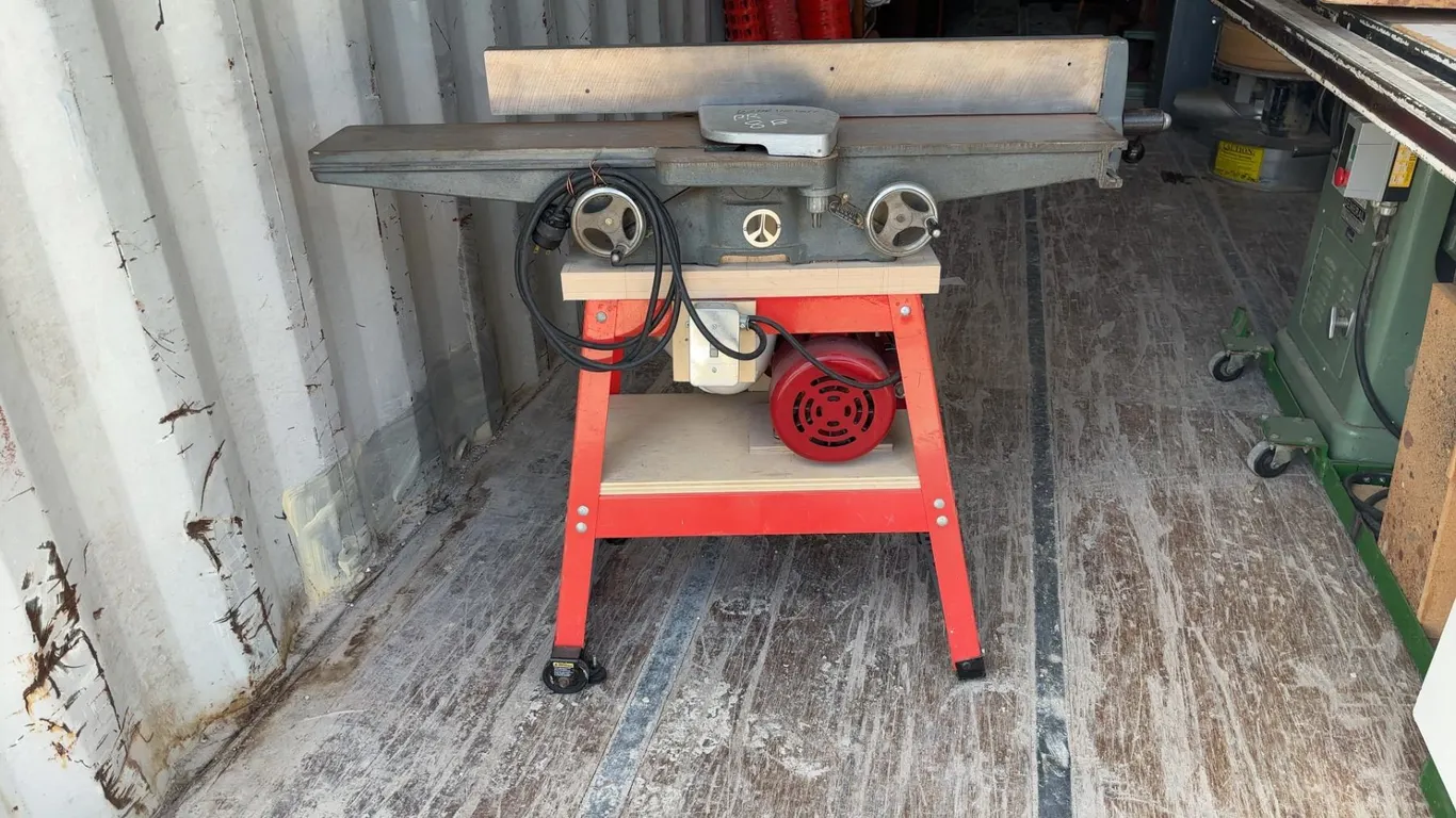 Rockwell 37-220 Jointer, Serial No. 297529, on Red Stand with Casters and Motor