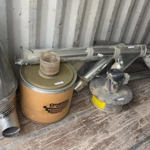 Oneida Air Systems Dust Collection Cyclone, Filter, and pallet full of Ducting