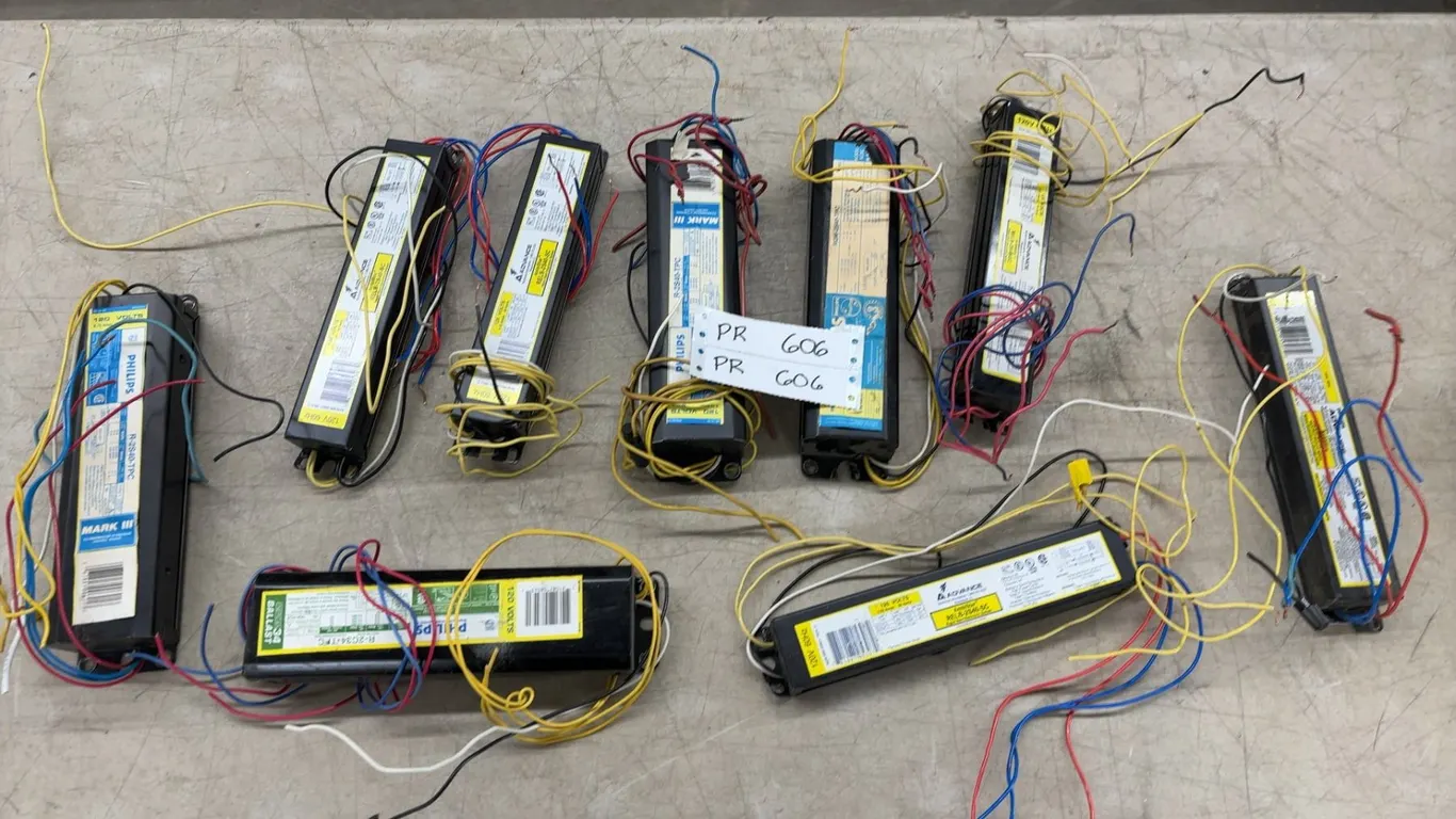 Lot of 10 Fluorescent Ballasts: Philips R-2S40-TPC, Philips RQM-2S40-TPC, and Advance RELB-2S40-SC