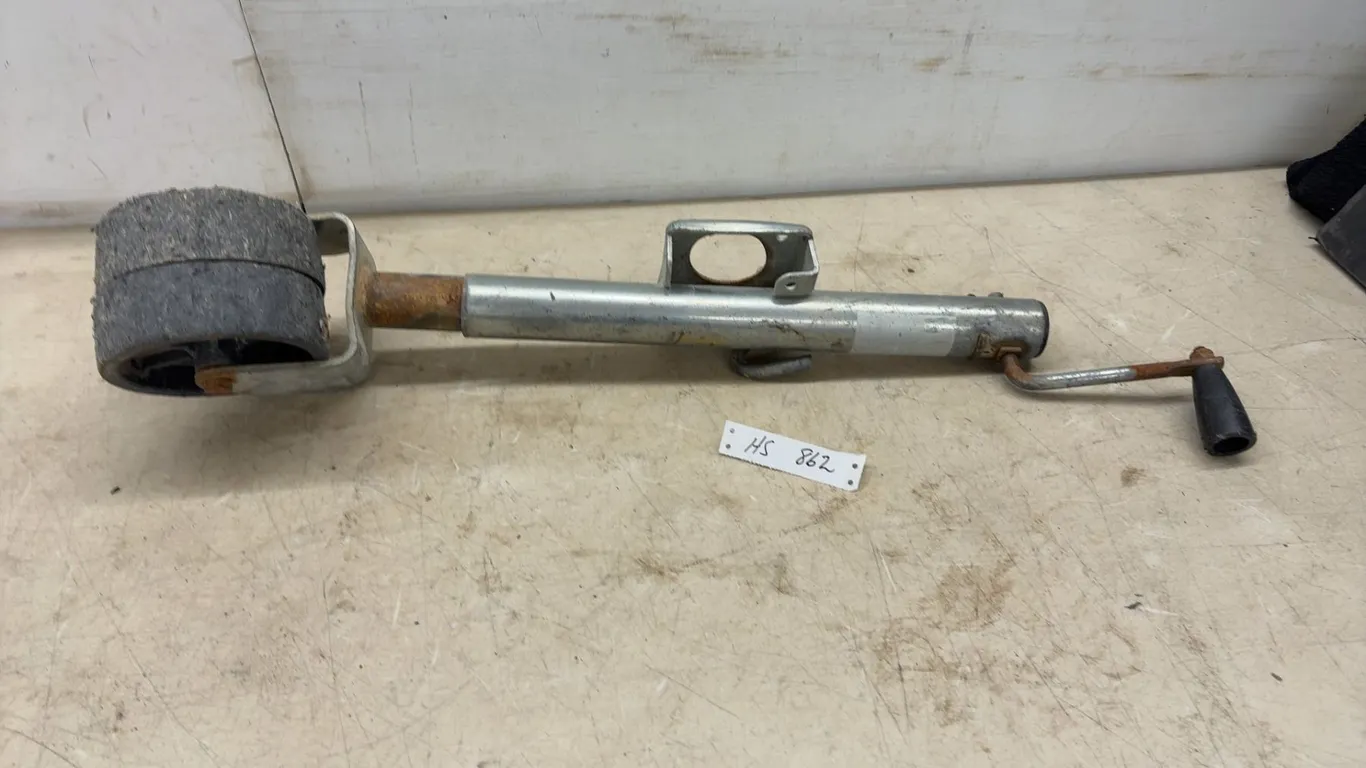 Side-Wind Swivel Trailer Tongue Jack with Dual Rubber Wheels and Crank Handle