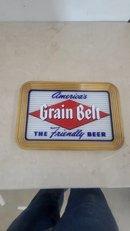 America's Grain Belt "The Friendly Beer" with Hanging Chain 10.6”×16”