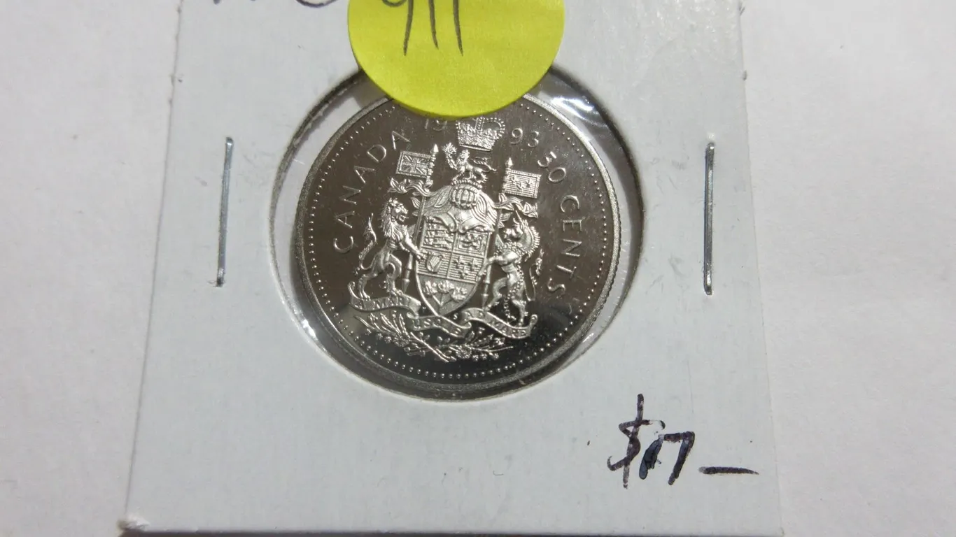 1993 50 Cents. Proof with Ultra Heavy Cameo. Bright White.