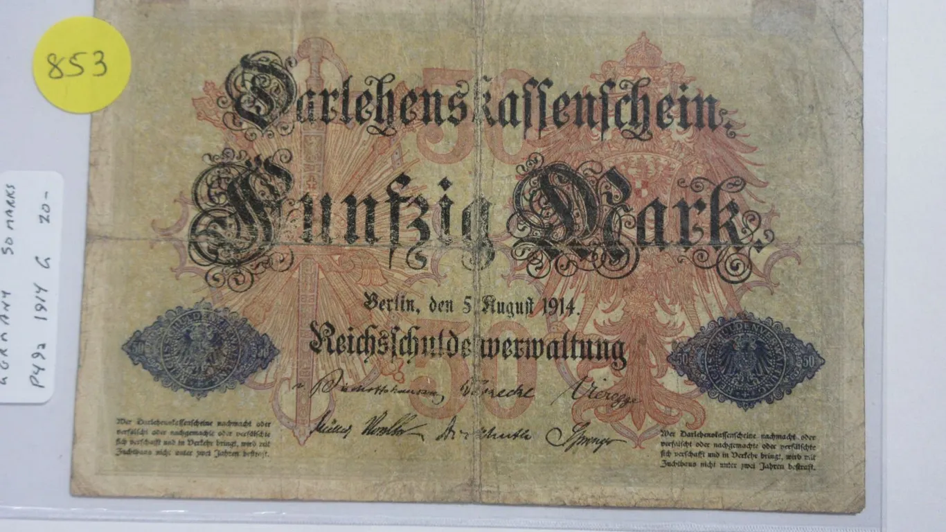 Germany – Empire. 1914 50 Mark Darlehenskassenschein. Issued during the first year of World