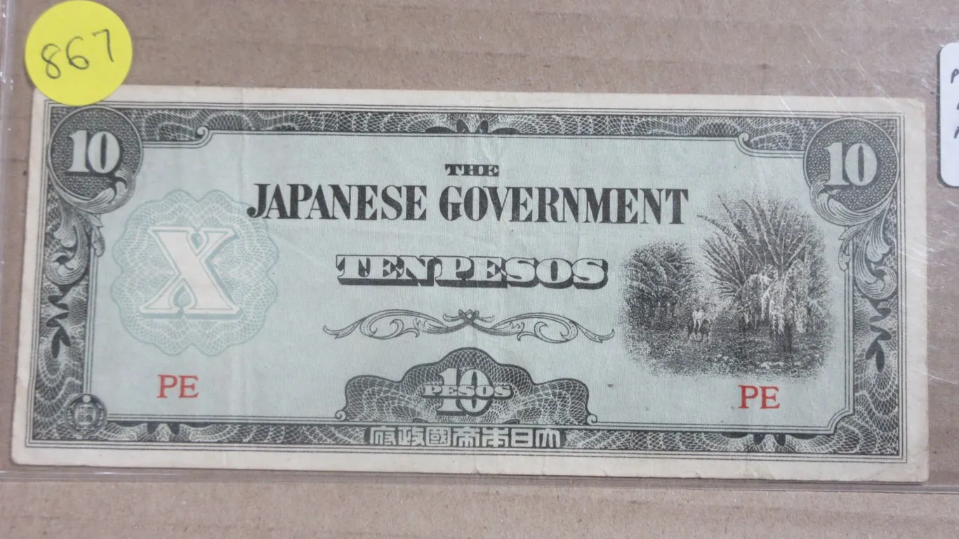 Philippines. Japanese Invasion Money. ND (1942) 10 Pesos. Issued by the Japanese Military during Wor