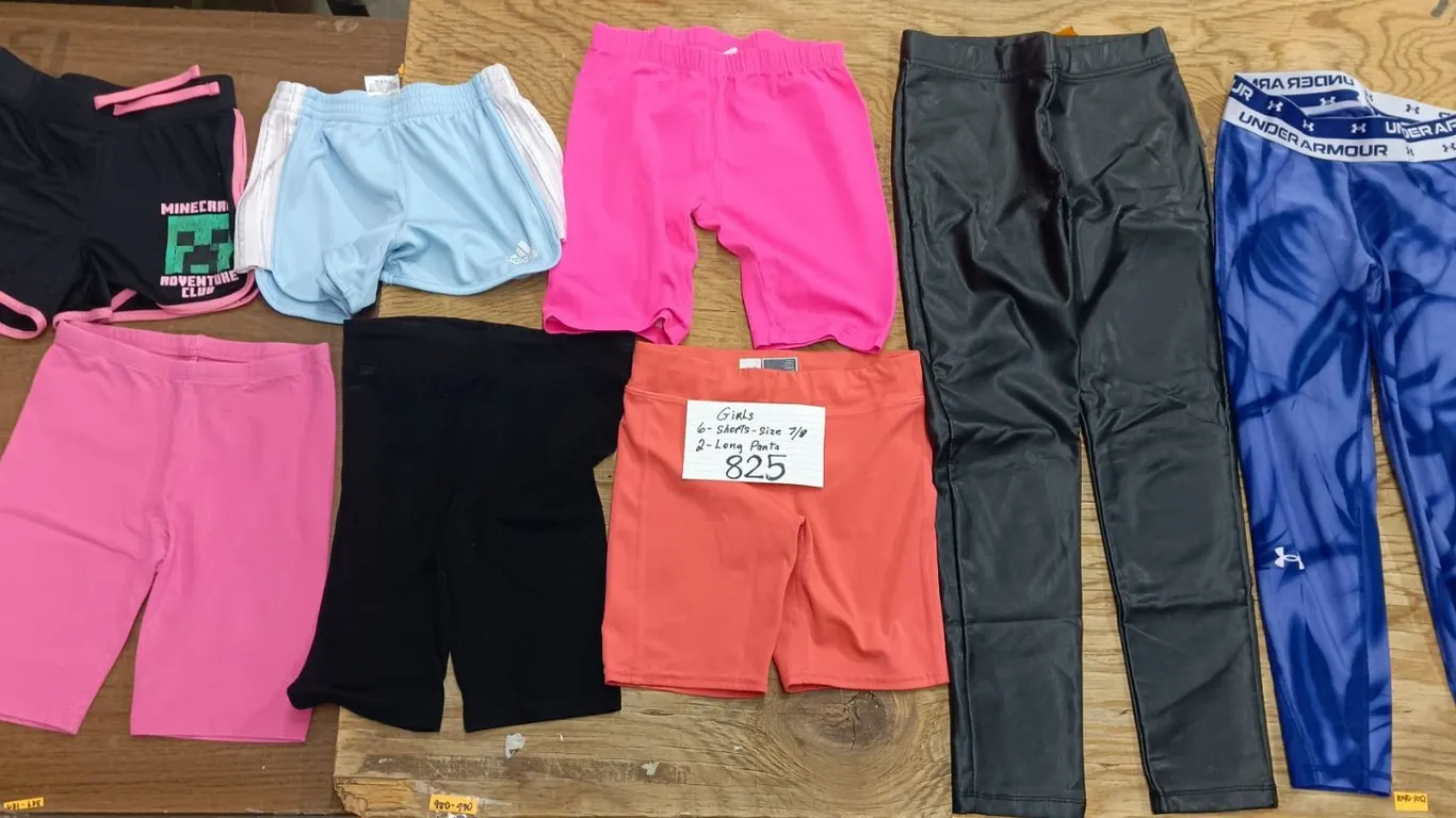 Girls 6 short size 7-8 and 2 long pants