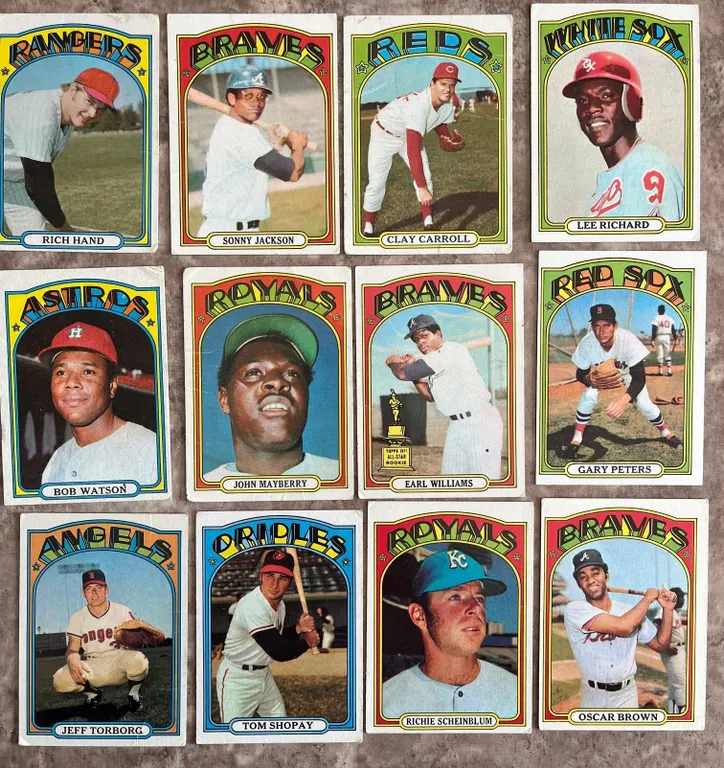 1972 Topps Baseball lot of 12 different cards