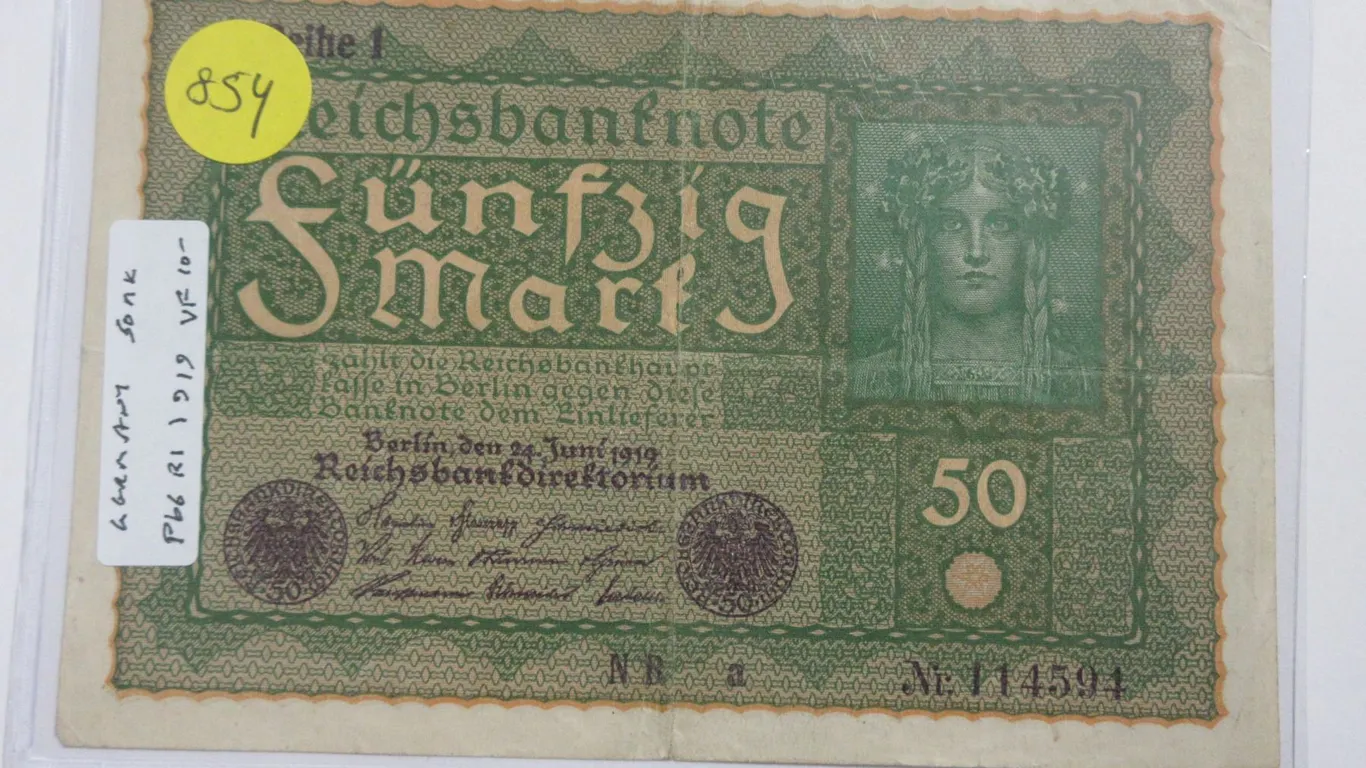 Germany – Weimar Republic. 1919 50 Mark Reichsbanknote. VF.