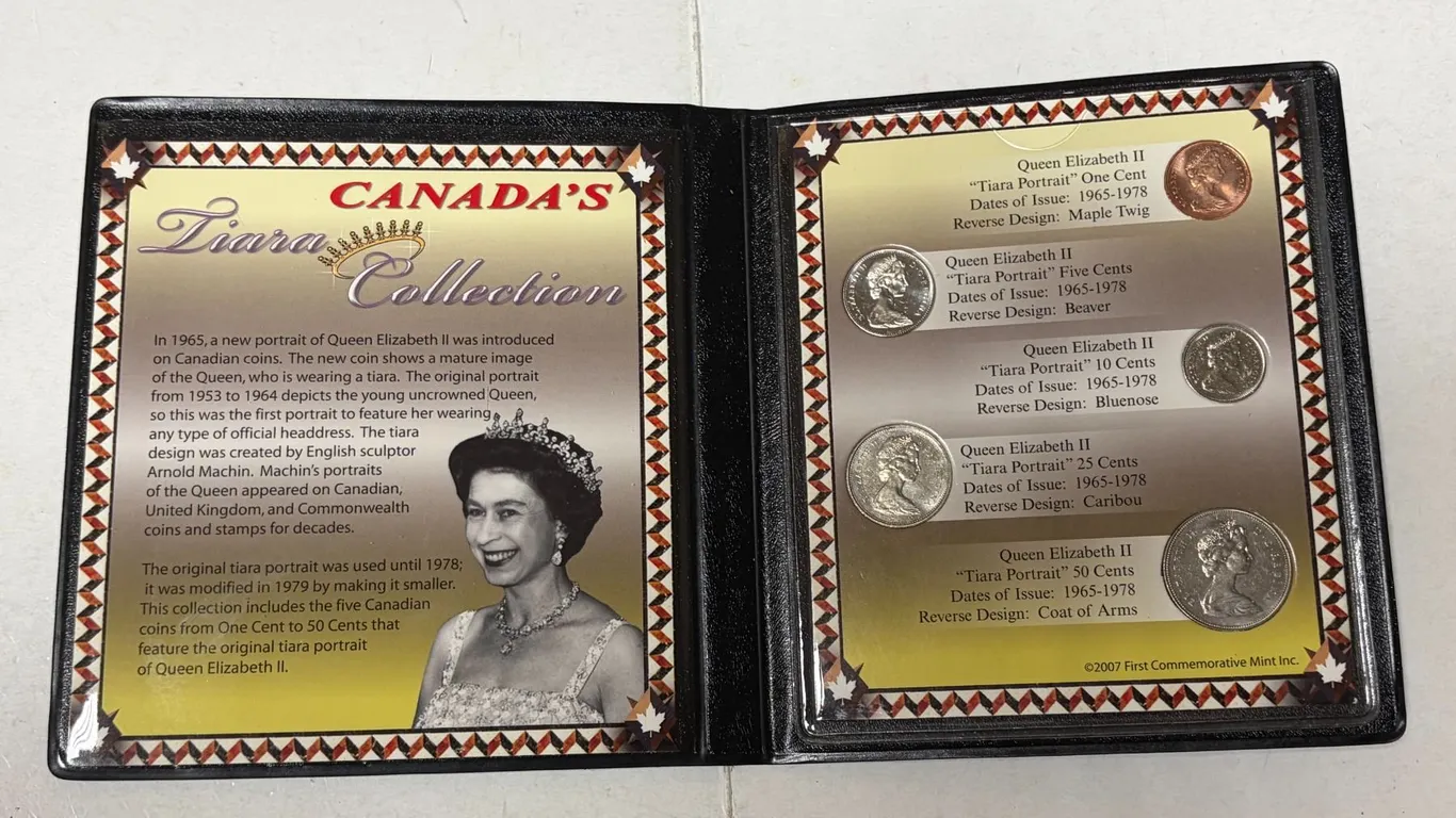 Canada’s Tiara Collection. 5-coin set in a folder.