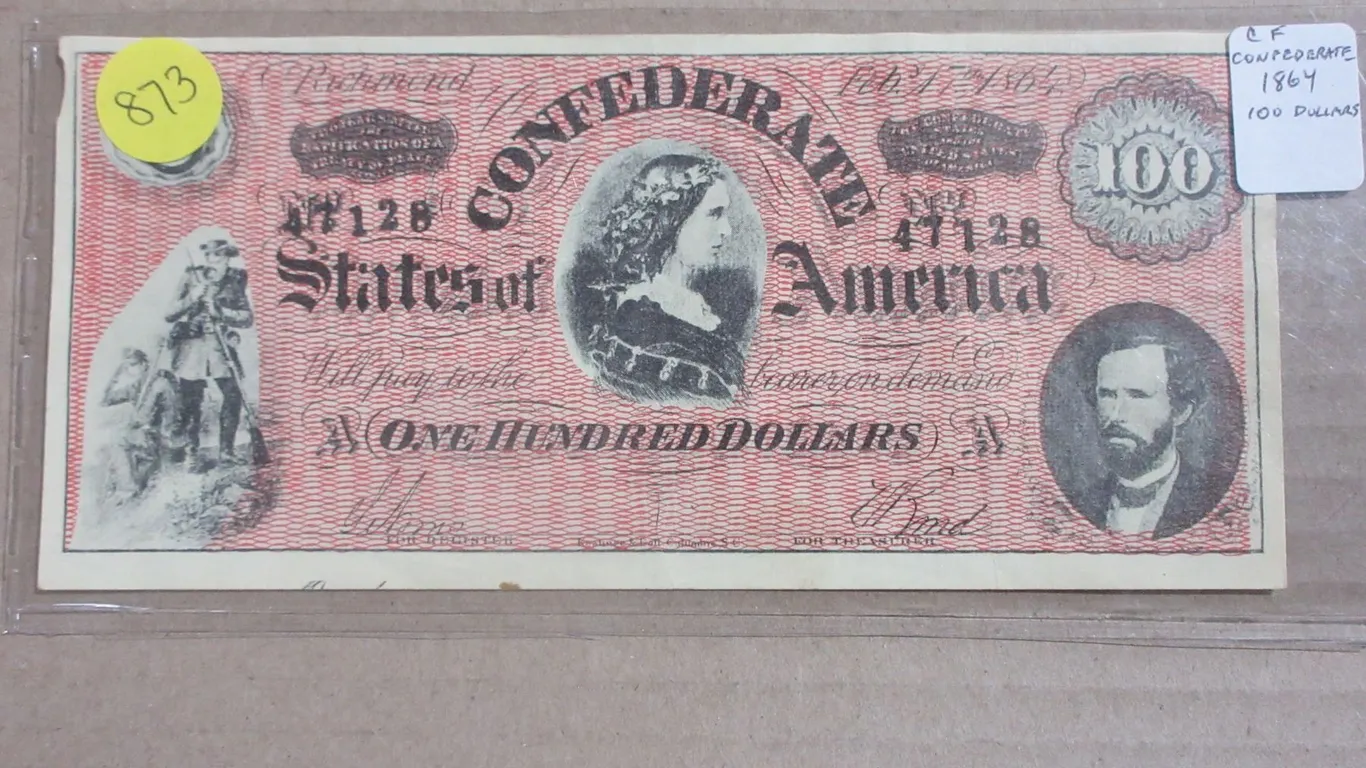 Confederate States of America. Counterfeit 1864 $100.