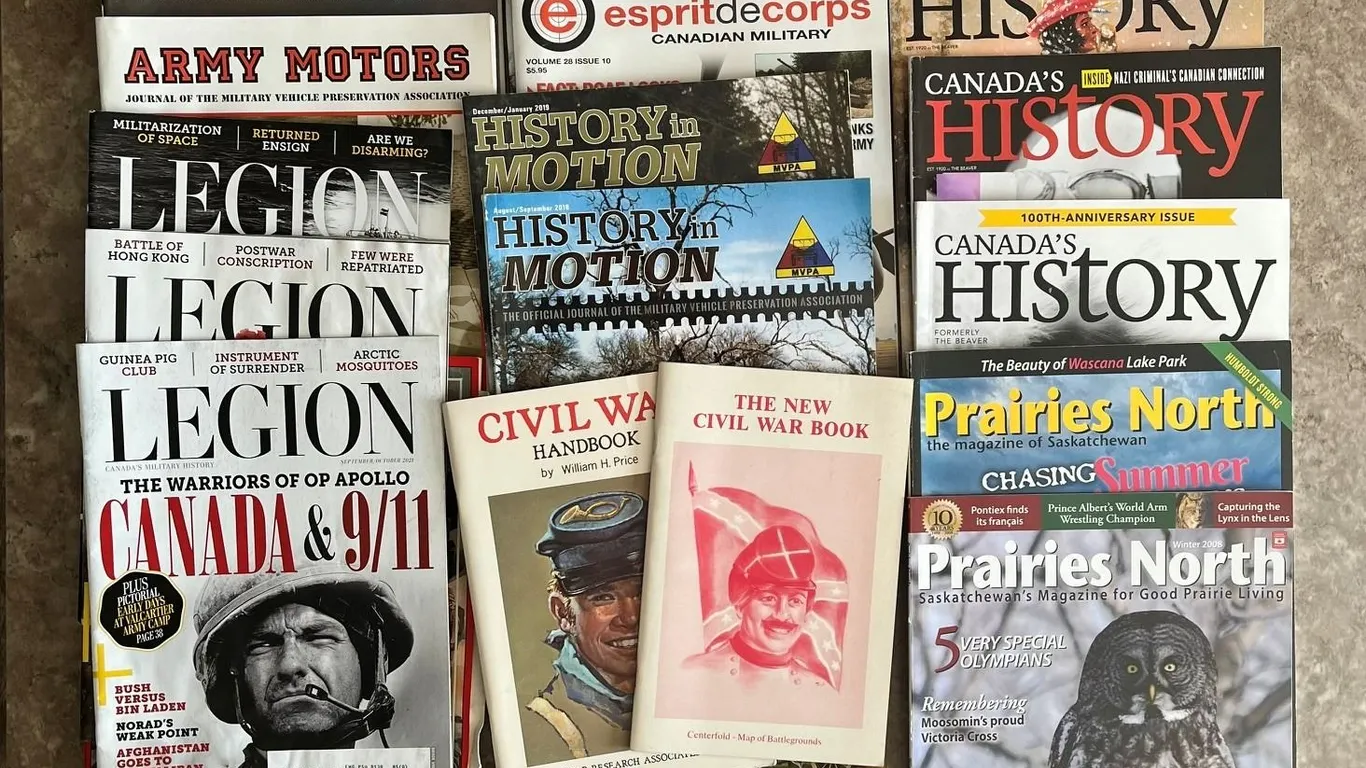 Canadas history magazines. Prairies North, Legion, Military, Beaver.