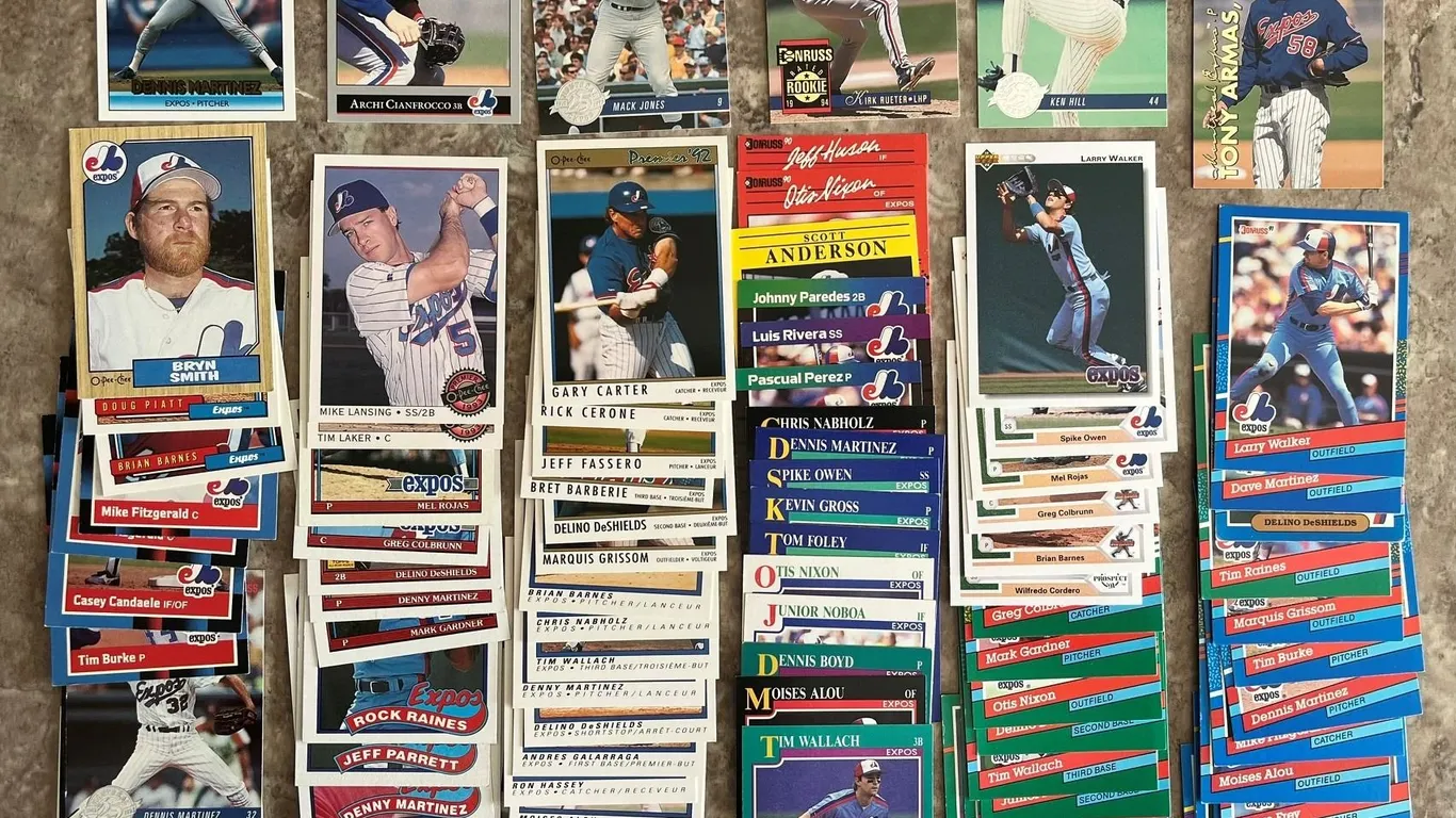Lot of 95 different Montreal Expos Baseball Cards.
