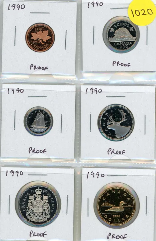 Partial 1990 Proof set. Missing the Silvern Dollar.