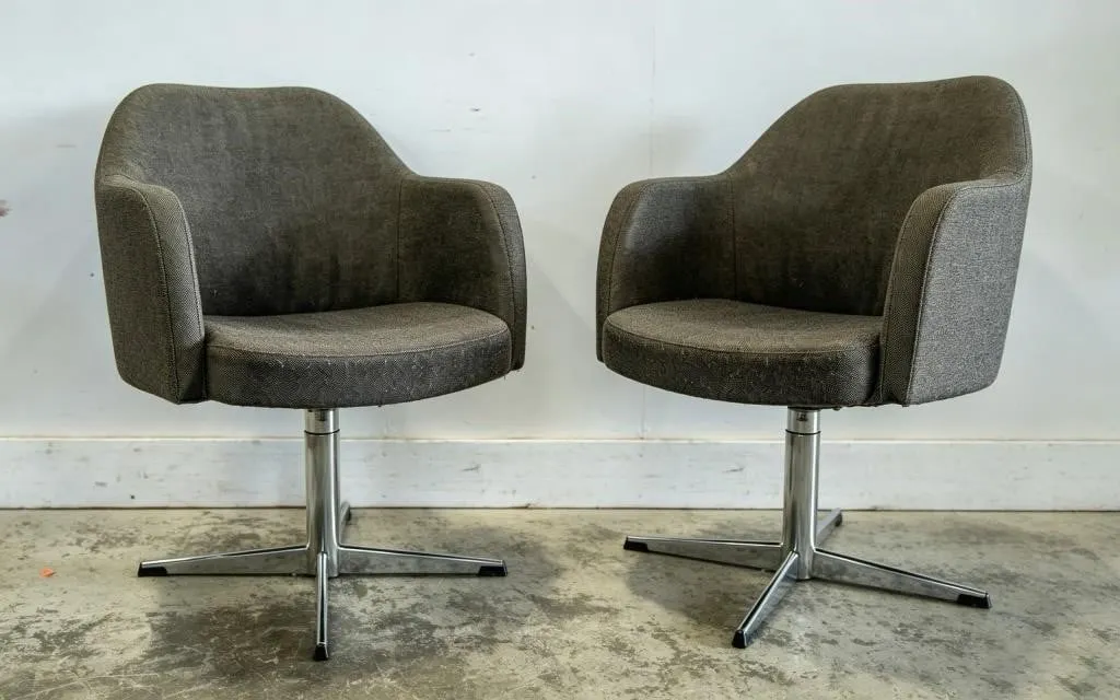 PAIR MCM DOERNER - FAULTLESS SWIVEL BUCKET CHAIRS