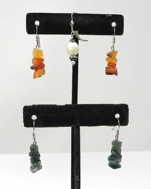 DROP EARRINGS W/ 925 SILVER HOOKS 8.08g