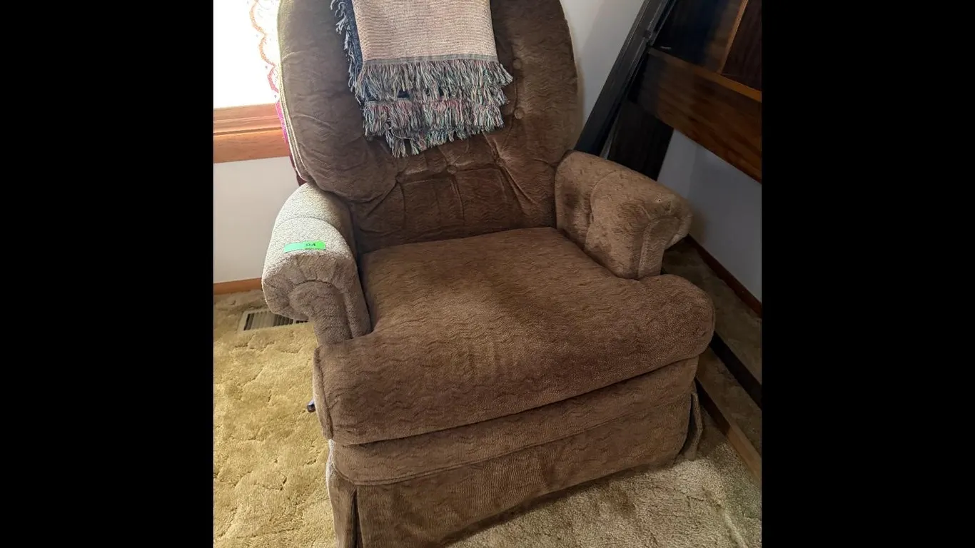 Brown Recliner Chair - Fabric Throw Blanket