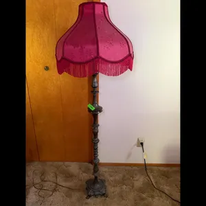 Home Decor Ornate Floor Lamp Pink Floral Shade