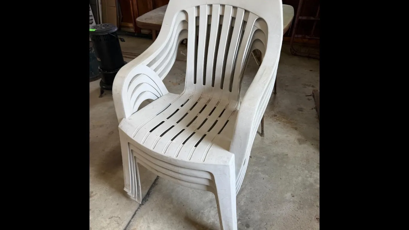 White Patio Chairs Folding Table