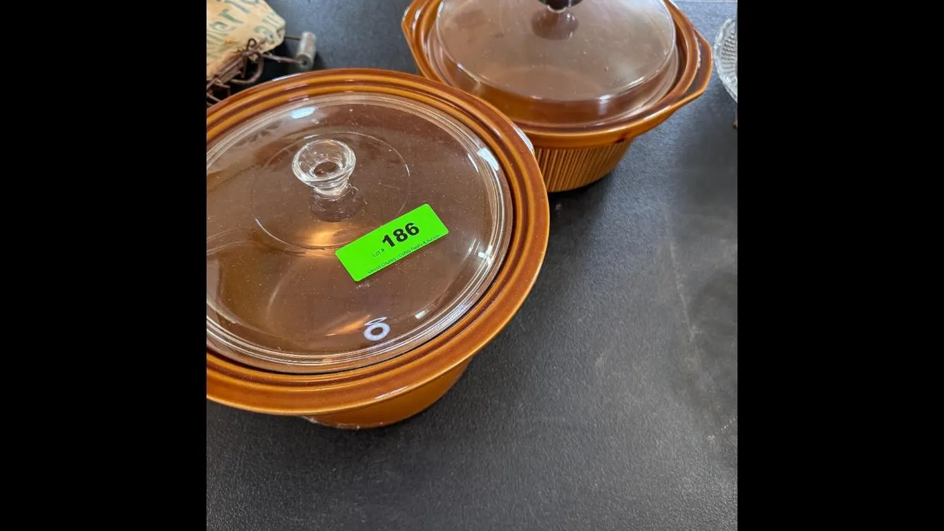 Pyrex Brown Casserole Dish Set 2