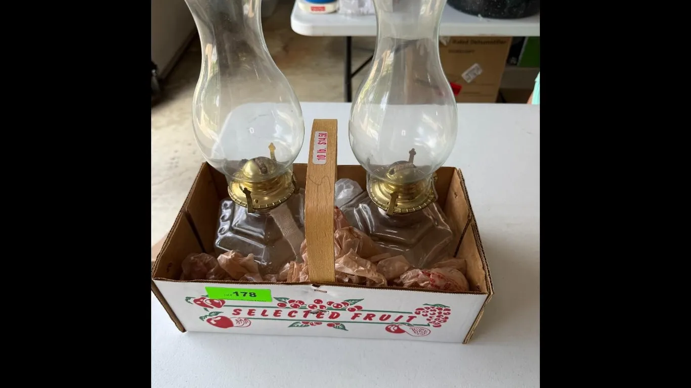 Vintage Oil Lamps Embossed Scenic $25.00