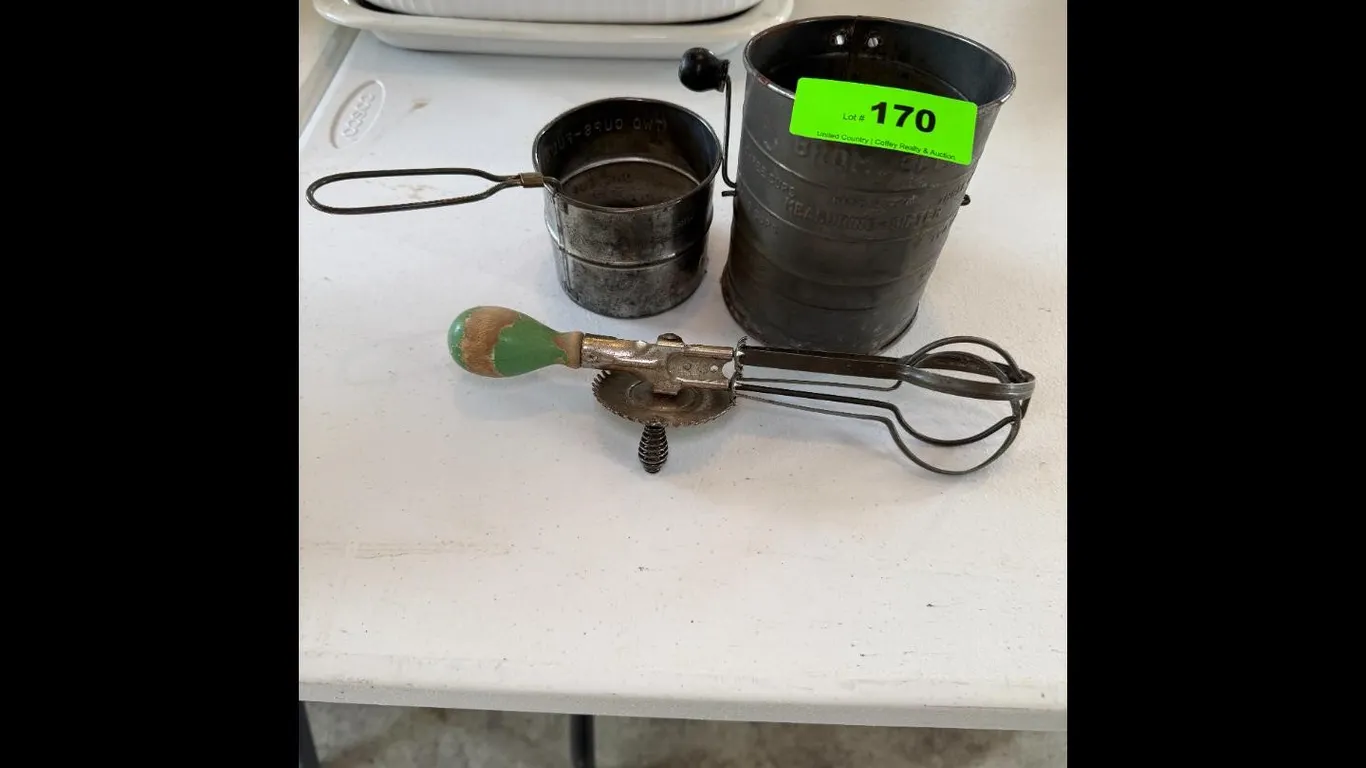 Bromwells Vintage Kitchen Lot Sifter Egg Beater