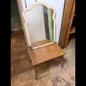 Vintage Vanity Table Off-white Mirror