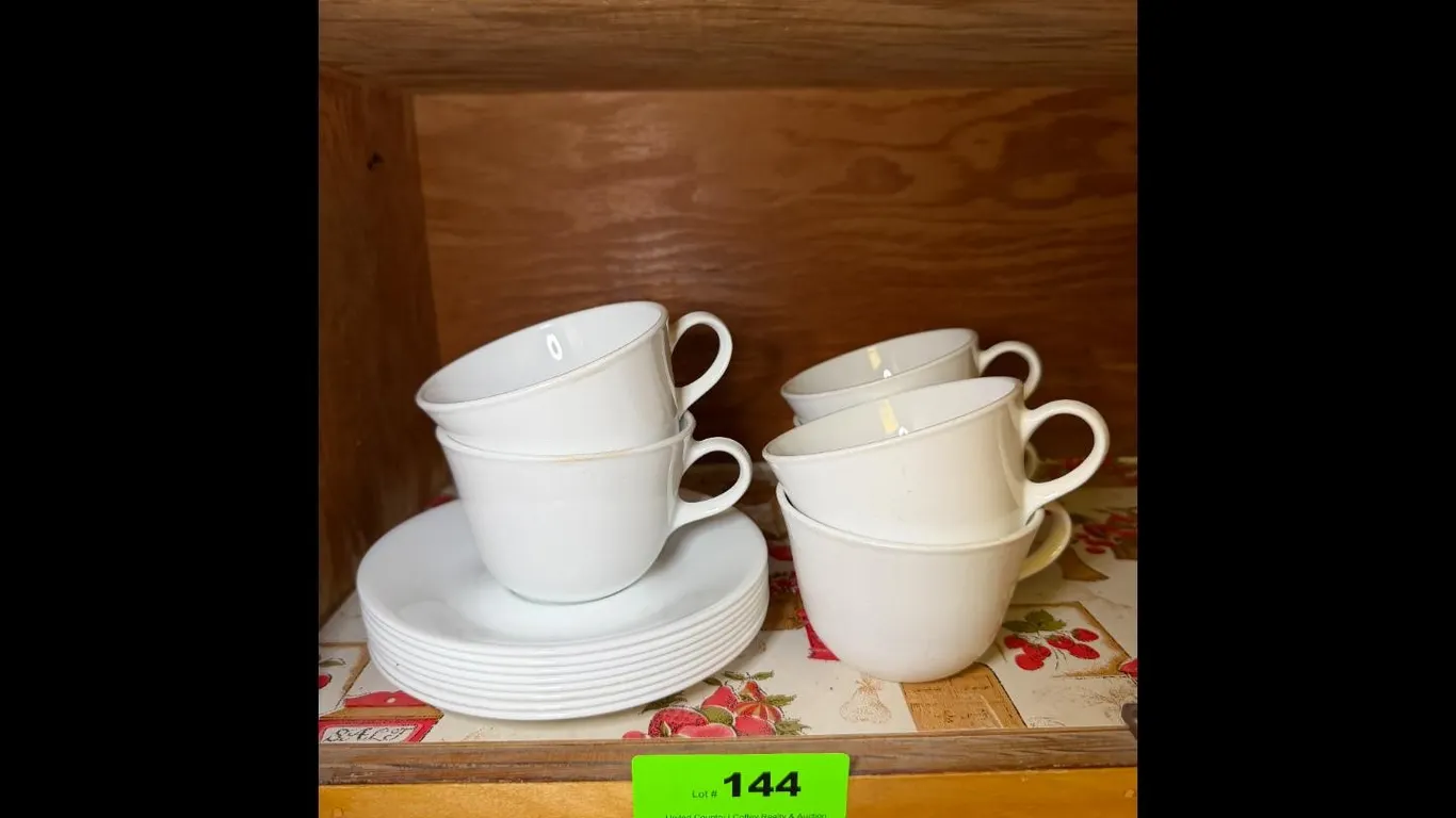Corelle White Coffee Cups Saucers Set of 4