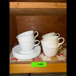 Corelle White Coffee Cups  Saucers Set of 4