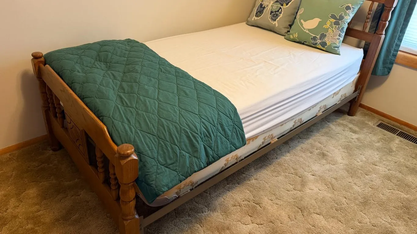 Classic Wooden Twin Bed Frame - Brown