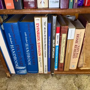 Wooden Bookshelf with Books