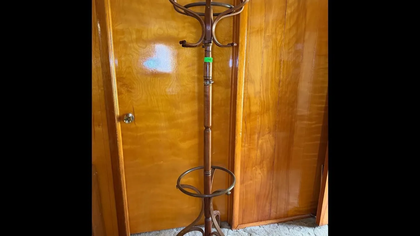 Vintage Wooden Coat Rack - Brown