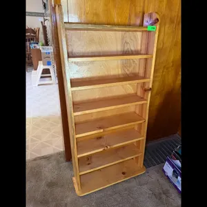 Wood Tone Shelf Unit 7-Tier Curved Top