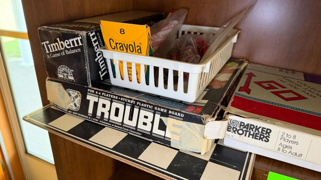 Classic Board Games Lot with Crayons