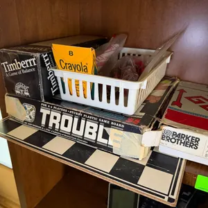 Classic Board Games Lot with Crayons