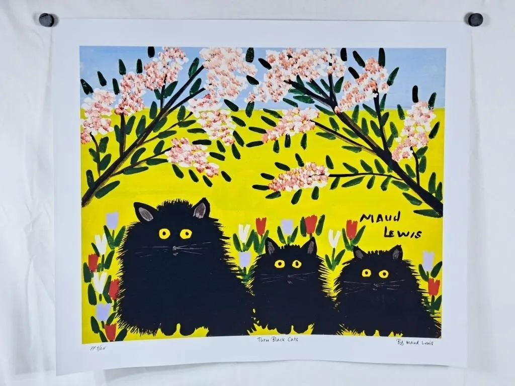 Maud Lewis "Three Black Cats" Print - 24"x20