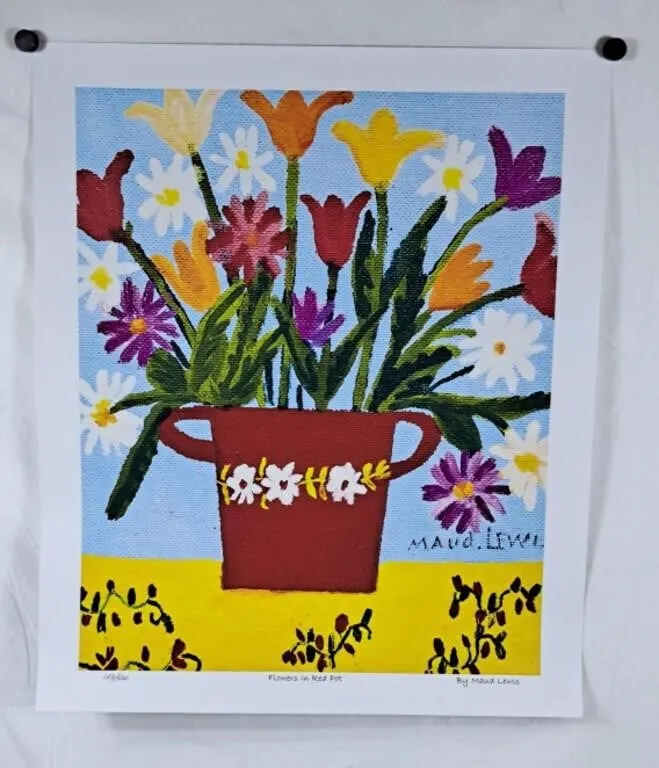 Maud Lewis "Flowers in a Red Pot" Print - 20"x24"