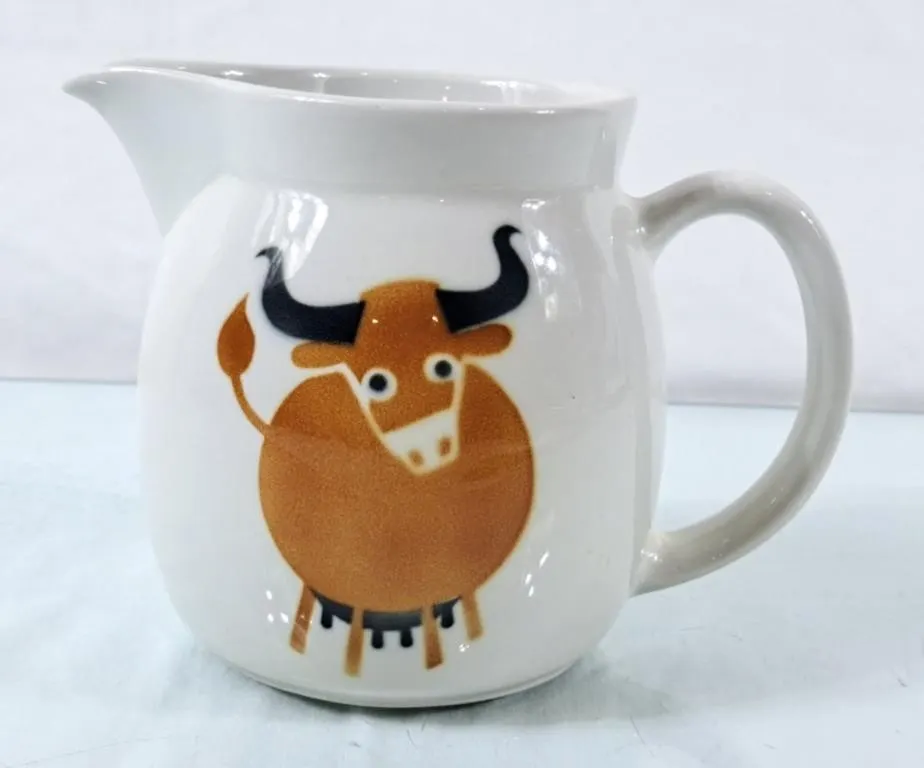 Vintage Cow Arabia Stoneware Pitcher