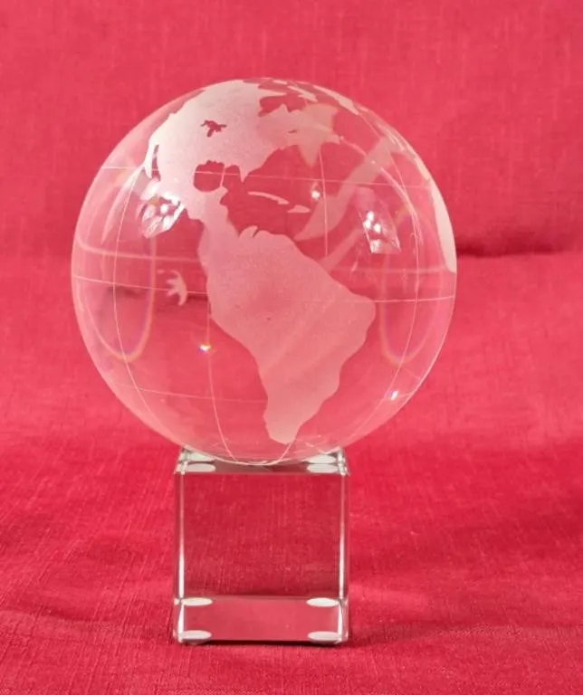 Clear and Frosted Glass Globe on Glass Base