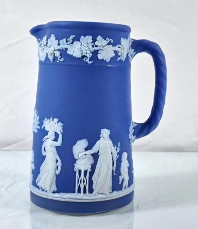 Vintage Wedgwood Cobalt Jasperware Pitcher